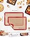 Silicone Baking Mat, Sopito Platinum Silicone Non Stick, Food Safe Cookie Baking Mat, Heat Resistant 480℉ Oven Liners for Bottom of Oven, Length 16.5'' Width 11.6'', 2 PCS-Red