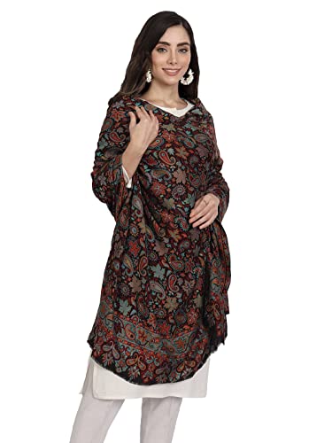 Image of Zamour Women's Kani Paisley Pattern, Pure Bamboo Soft and Fine Material, Winter Shawl Woolen Wrap