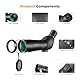 K&F Concept 20-60X60 Telescope Monokular Fernglas 45° Einstellbares Hi-Level-Zylinder-Fernglas zur Vogelbeobachtung mit Handy-Clip, Stativhalterung und Aufbewahrungstasche