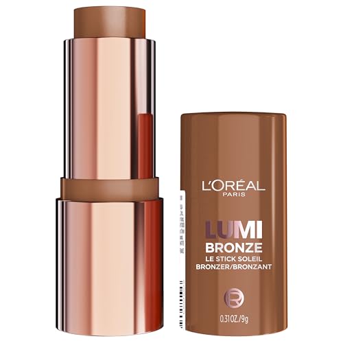 L'Oreal Paris Lumi Bronze Le Stick Soleil Bronzer Stick, Cream-To-Powder Bronzer For A Sunkissed Face Makeup Glow, 120 Copper Bronzette