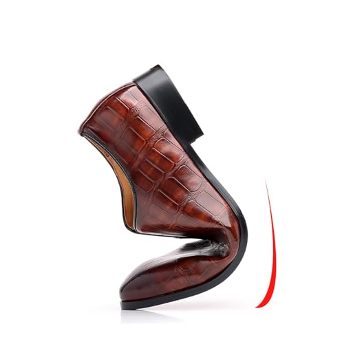 Mens Checkered Pattern Slip On Loafers Comfortable Dress Casual Shoes Driving Prom Party Wedding Business Smoking Slippers3