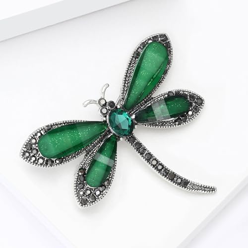 Image of Dragonfly Brooch Rhinestone /Enamel Dragonfly Brooches Lapel Pin for Women Elegant Outfits Dragonfly Jewelry Gifts