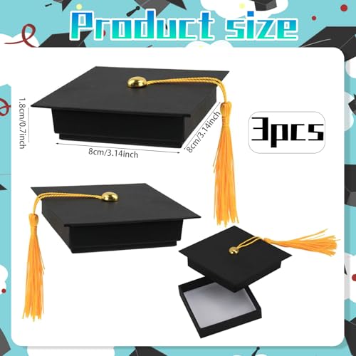 BbiuRer 3 Stück Graduation Deko, Faltfreie Direkte Verwendung, Abschluss Geschenk Schüler, Graduation Hat, Abschluss Geschenk, Geschenkbox Für Abschlussfeiern Verpacken Süßigkeiten Schokolade