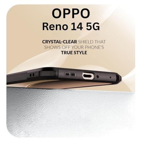 Image of Back Cover Case + Screen Protector for Oppo Reno 14 5G | Transparent Black | TPU & PC Anti Yellow Mobile Phone Case Cover for Oppo Reno14 / Reno14 5G | 360 Degree Protection