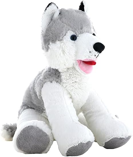 Miniatura 3 de Snowshoe The Husky - Animal de peluche de 16 pulgadas, suave perro husky de peluche para niños y niños pequeños, regalo realista de peluche de