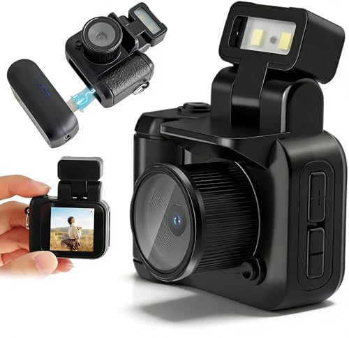 Bewinner Mini Fotocamera Portachiavi per Studenti Che Registrano il Tempo del Campus, Videocamera da Viaggio Compatta Vlog HD 2MP 1080P con Schermo a Colori per Adolescenti e Bambini