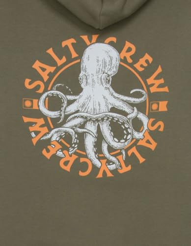 Salty Crew Boys’ Tentacles Pullover Hooded Fleece – Cotton-Blend with Kangaroo Pocket & Screenprinted Octopus Graphic3