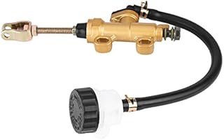 Qiilu Rear Brake Master Cylinder, Universal Rear Foot Brake Master Cylinder Pump with Reservoir for Motorcycle Dirt Bike ATV