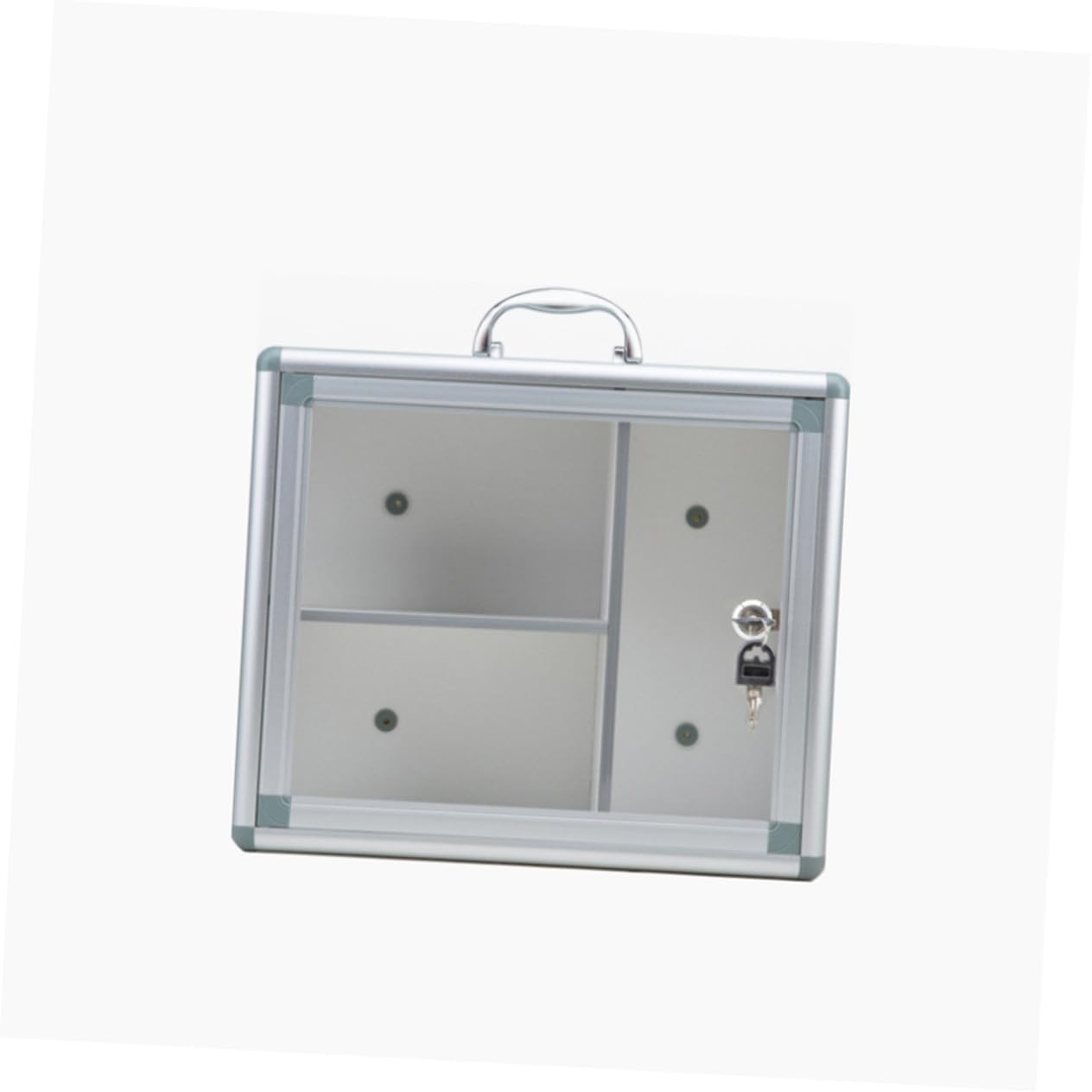 Notfall medizinbox Aluminiumlegierung mit Schloss Wandmontage und Tragbar Aufbewahrungsbehälter für Erste hilfe kit Zuhause Outdoor und Reise Silber