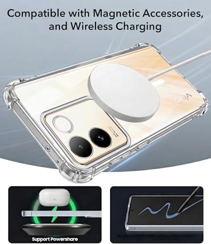 Image of Jkobi Shockproof Crystal-Clear Back Cover for Vivo T2 Pro (Magsafe Wireless Support | Drop & Camera Protection | Hard Polycarbonate)