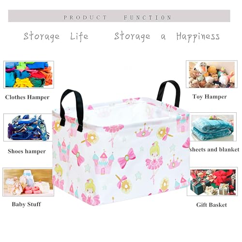 Image of Castle Princess Storage Laundry Basket | Gift Storage Basket, Nursery Hamper, Home Bedroom, Laundry Hamper, Shelf Baskets