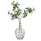Hewory Large Glass Vase for Decor, 12in Clear Tall Farmhouse Decorative Floor Vase, Round Bubble Balloon Glass Jug Vases for Coffee Table Fireplace Mantel Entryway Living Room Bedroom Kitchen