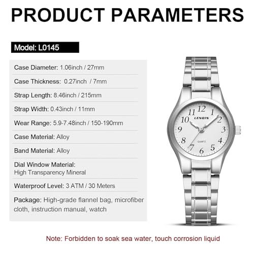 LN LENQIN Watches for Women Easy Read Waterproof Ladies Watches by LN LENQIN - Used condition - Image 9