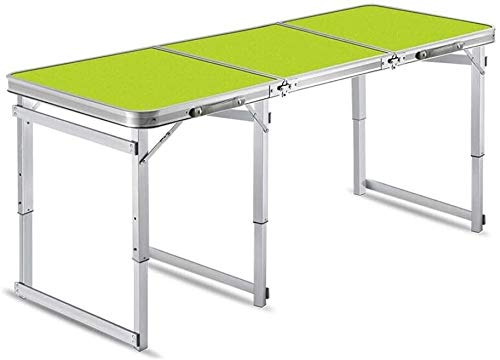 Sgabelli da Tavolo Set Tavoli Pieghevoli Altezza Regolabile, 1.8M Campeggio Picnic Giardino BBQ Party Multifunzione (Color : 1 Table, Size : Green)