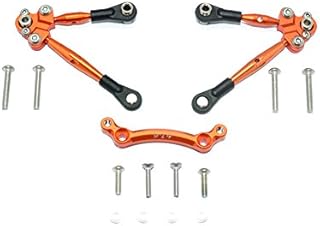 Aluminum Front Tie Rods With Stabilizer For C Hub For 1/10 Traxxas Ford GT 4-Tec 2.0 83056-4/4-Tec 3.0 93054-4 - 3Pc Set Orange