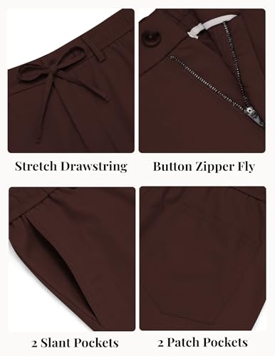 Image of COOFANDY Mens Cotton Linen Pants Casual Drawstring Summer Beach Pants Lightweight Linen Dress Trousers