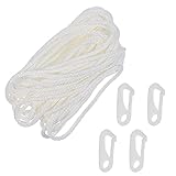 YARNOW Nylon Fahnenmast Seil Weiß Geflochtene Fahnenmast Linie Heben Klettern Seil mit Haken für Fahnenmast Zelt Ersatz Zubehör 1550Cm