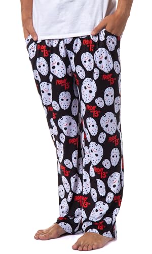 Friday The 13th Mens' Jason Voorhees Mask Horror Allover Print Sleep Pajama Pants