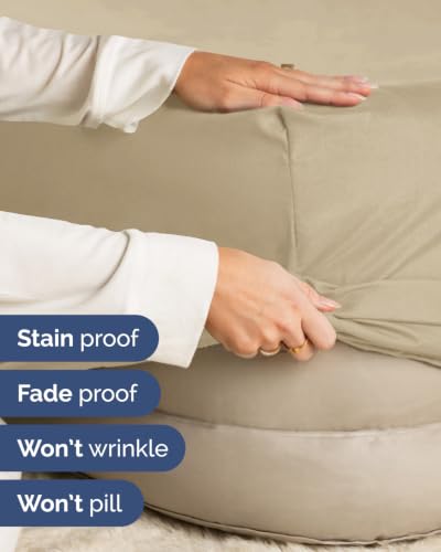 Image of Extra Deep Flex Top Split Head King Fitted Sheet - Hotel Luxury Single Fitted Sheet Only - Easily Fits 18 inch to 24 inch Mattress - Ultra Soft, Wrinkle Free w /Extra Deep Pockets - Beige