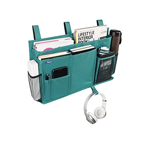 Image of Surblue Caddy Hanging Organizer Bedside Storage Bag for Bunk and Hospital Beds (Teal)