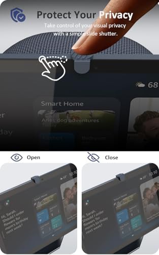 Dirose Adjustable Stand for Echo Show 8/11(2025), Magnetic Swivel & Tilt Base Comes with a Camera Cover Button for Privacy, Also Compatible with Google Nest Hub - 4