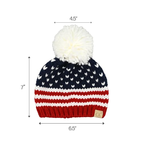 C.C American Beanie with Iceland Wool Pom for Women Unisex Soft Warm with Iceland Pom Knit Winter Skully Hat4