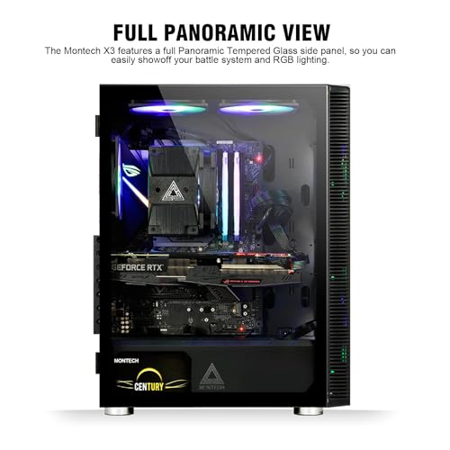 Image of Montech X3 Mesh 6pcs, 3 x 140mm& 3 x 120mm Fixed RGB Lighting Fans ATX Mid-Tower PC Gaming Case & Thermaltake Toughpower GX2 80+ Gold 600W SLI /Crossfire Ready Continuous Power ATX 12V