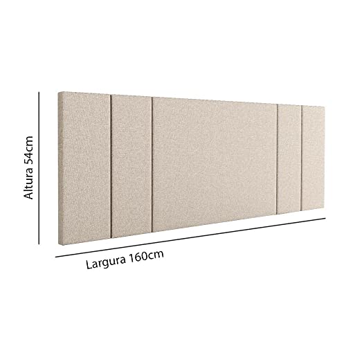 Cabeceira Suspensa Decoração Quarto Cama Casal Queen 1,60 Luana - Linho Bege - Lojas Rpm