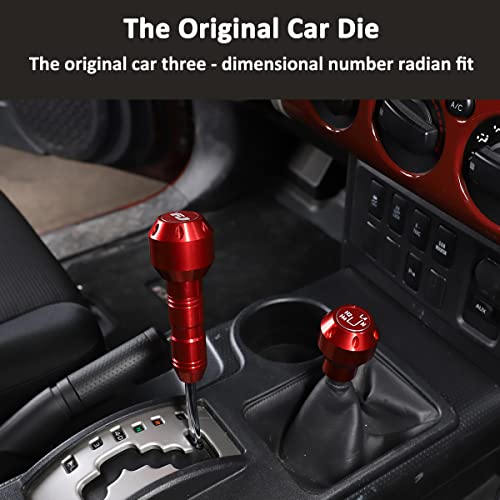 Jonkoko Aluminum Alloy Gear Shifter Knob Stick Head Lever Cover Trim For Toyota Fj Cruiser 2007-2021 Shift Lever Replacement Part (Red) #TOP2