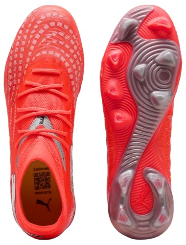 PUMA Future 9 Match FG/AG Wn's Chaussures de Football pour Femme Rouge/Blanc/Noir/argenté Pointure 35,5, Rouge Brillant Puma Blanc Puma Noir Puma Argent, 35.5 EU