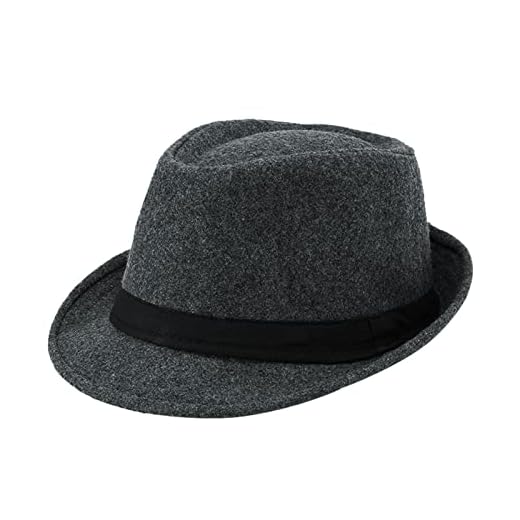 XGOPTS Jazzhut Winter Gangster Filzhut Elegant Klassisch Kappe Atmungsaktiv Outfit Fedora-Hut Herren Vintage Herrenkappe breite Krempe Zylinder Outdoor Streifen Herrenhut Herbst Karneval Gentleman