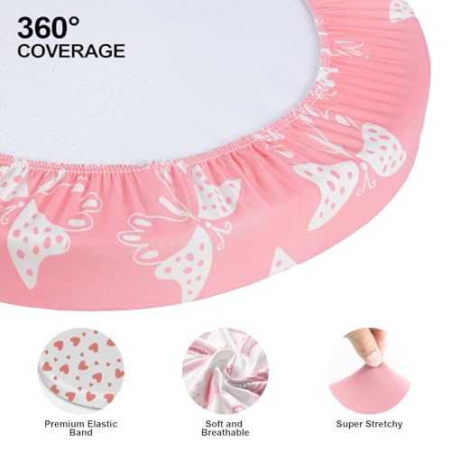 Image of Baby Bassinet Sheets for Baby Boy Girls,4-Pack Fitted Bassinet Sheets Set Compatible with Halo Bassinest Swivel Sleeper,Baby Delight,Angelbliss,32 inchX16 inch (Pink Collection)
