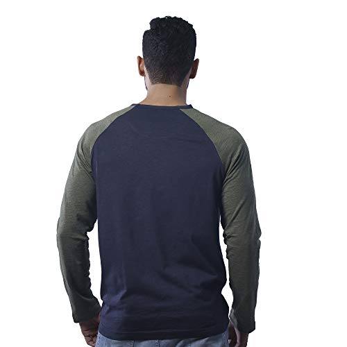 Image of Crew Neck Dual Colour Full Sleeve Regular fit T-Shirts for Men Sizes from XS to 8XL