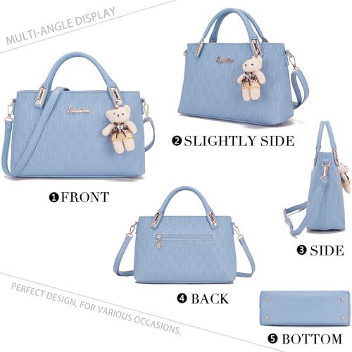 Image of Purse for Women Fashion Medium Shoulder Bag Crossbody Handbag Set 4PCS | Stylish Style,Chain Texture Design,with a Crossbody Strap,4-in-1 Multi-Style Purse Set