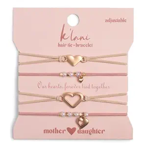 K'lani Hair Tie Bracelets for Women - Elastic Hair Bands That Double as Stylish Jewelry - Mother/Daughter - Set