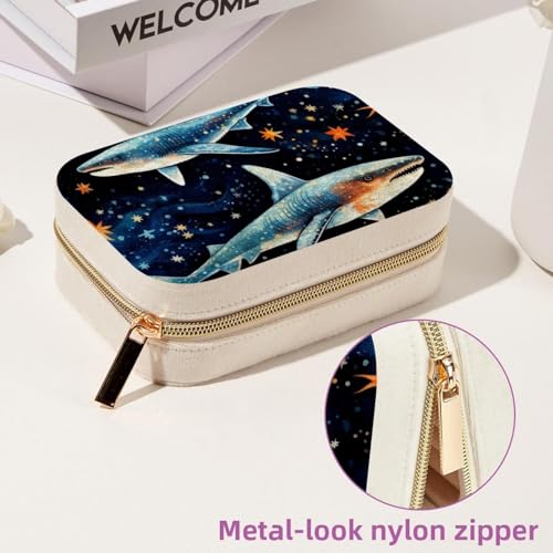 Boîte à bijoux requin étoilé grand format, coffret double couche haut de gamme - 7