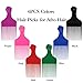 LEADUWAY Fist Picks for Curly and Afro Hair, Plastic 6.5 inch Lift Picks for Women and Men, Rainbow Set (6 PCS)