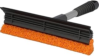 NIGRIN Środek do czyszczenia szyb 200 x 245 mm, ze ściągaczką i gumową gąbką, długość: 25 cm, szary