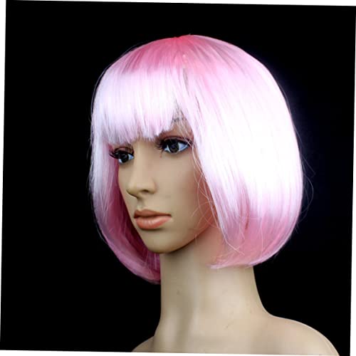 NOLITOY Adereços De Baile Peruca Afro Peruca Rosa Peruca Festa Diária Perucas Cosplay Cabelo Curto L