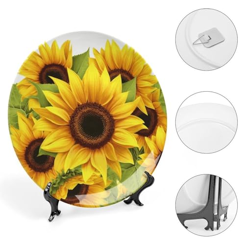 Plato decorativo de porcelana Sunflower Bone China miniatura 4