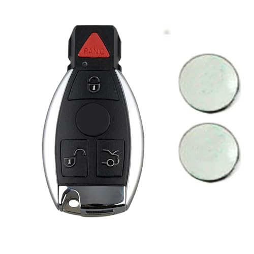 Auto Style 14mm Metal Key Emblems - Compatible with German Brand Cars C-Class, E-Class, S-Class Key Fobs (2000-2025 Models), Peel & Stick Upgradefor Weatherproof and Durable Badges (Black & Si...