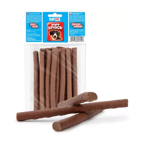 HAPPET Hundegröße - 100g Rinderkabanos - natürlicher Trainingsbeiß, gesunder und leicht verdaulicher Snack, reich an Eiweiß und fettarm, fördert die Mundhygiene