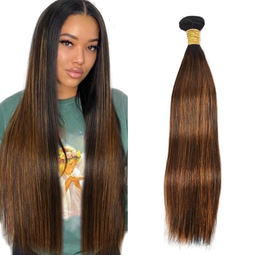 Tissage brésilien P430 brun méché de 30 pouces lisses 100% cheveux humains vierges pour femmes