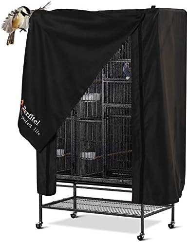 Perfitel Universal Bird Cage Cover(Black) Good Night Birdcage Cover Black-Out Birdcage Cover Durable Breathable Washable Material