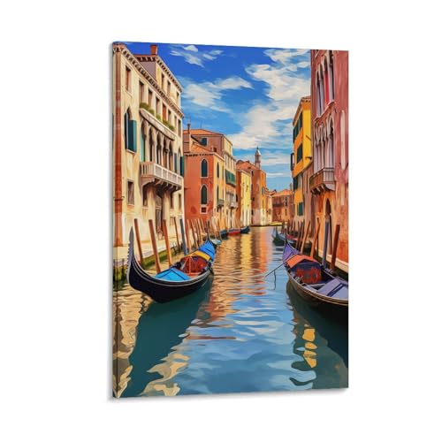 Venice Canal View BXYAFEKUD image sur toile décoration murale tableau pour salon 30x45cm