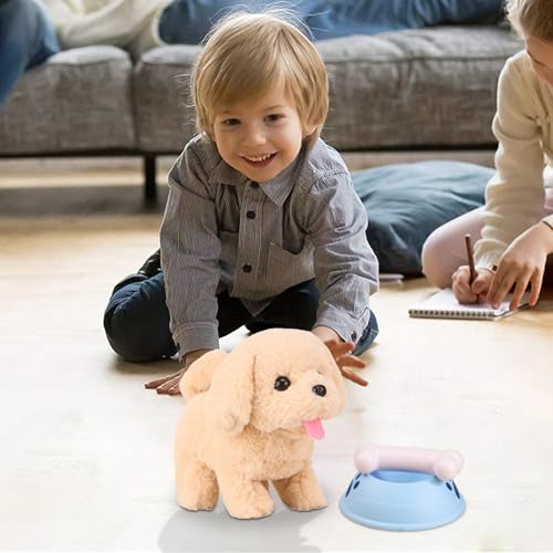 Chien électrique interactif peluche marche sonore robotique avec corde