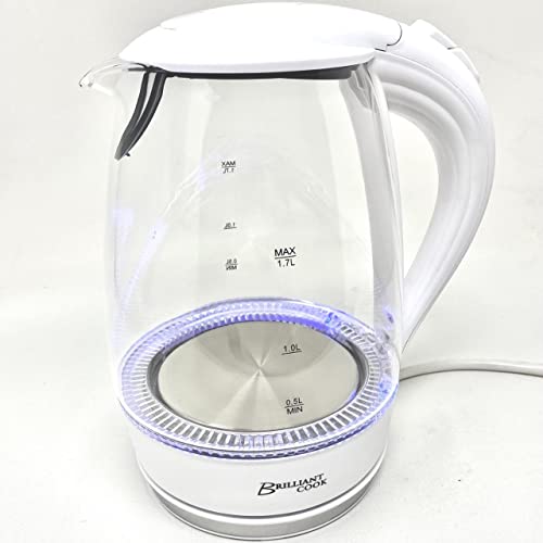 Hervidor eléctrico con luz LED 1.7L capacidad blanca miniatura 2