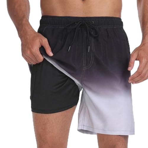 Image of Keevoom Mens Swim Trunks Compression Liner Swimming Shorts Swimwear Quick Dry Swimsuit Bathing Suits Board Shorts
