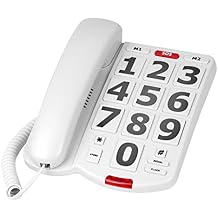 Large Key Wired Telephone, Adjustable Ringing Tone, and earpiece Volume, The earpiece can be Adjusted to Ultra-high Volume, which is Helpful for Those