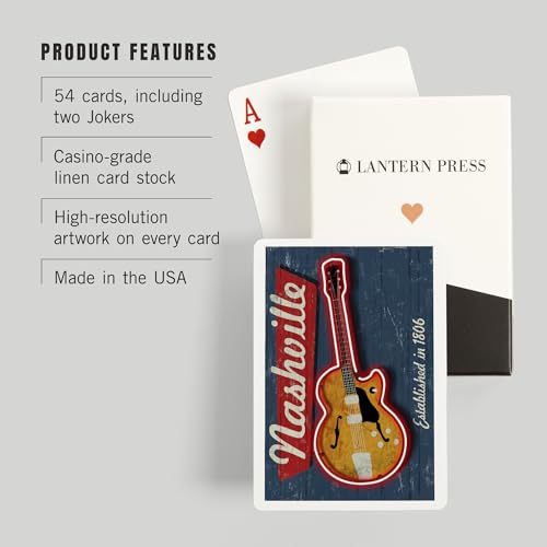 Lantern Press naipes póker vintage guitarra Tennessee miniatura 3